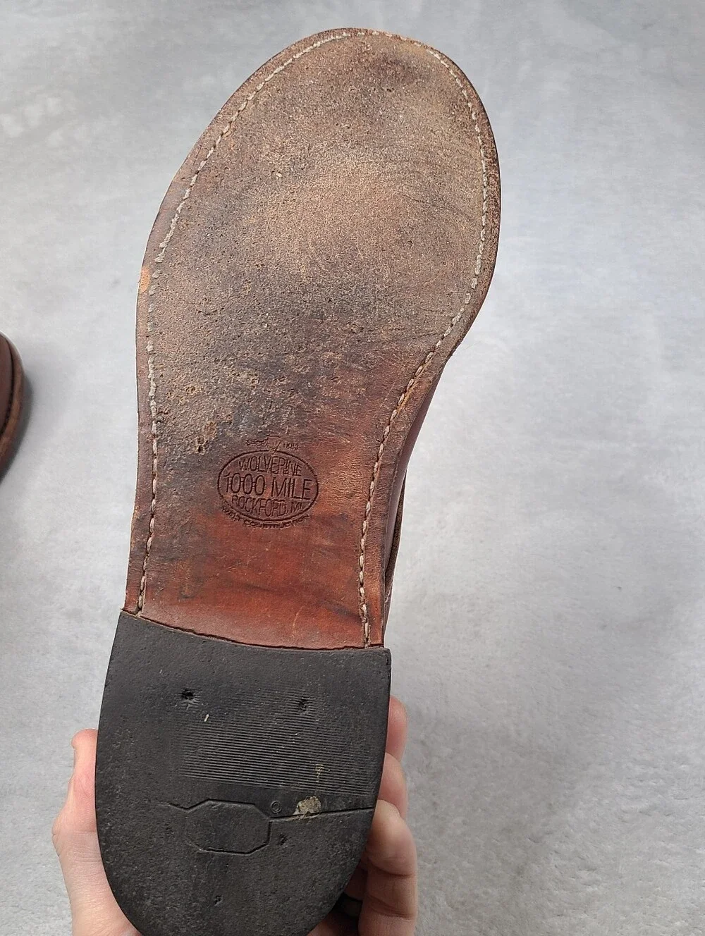 Wolverine 1000 Mile Plain Toe boots USA Made Amber Brown Men's 13 D